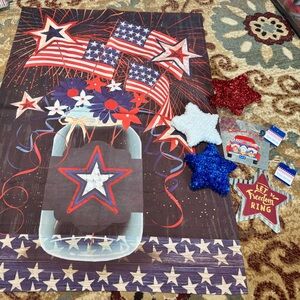 Fourth of July large outdoor flag & decor